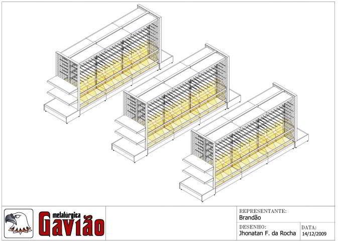 Projeto em 3D - Expositor e GÃ´ndolas - MetalÃºrgica GaviÃ£o