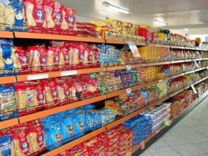 Gôndolas em Supermercado para Alimentos
