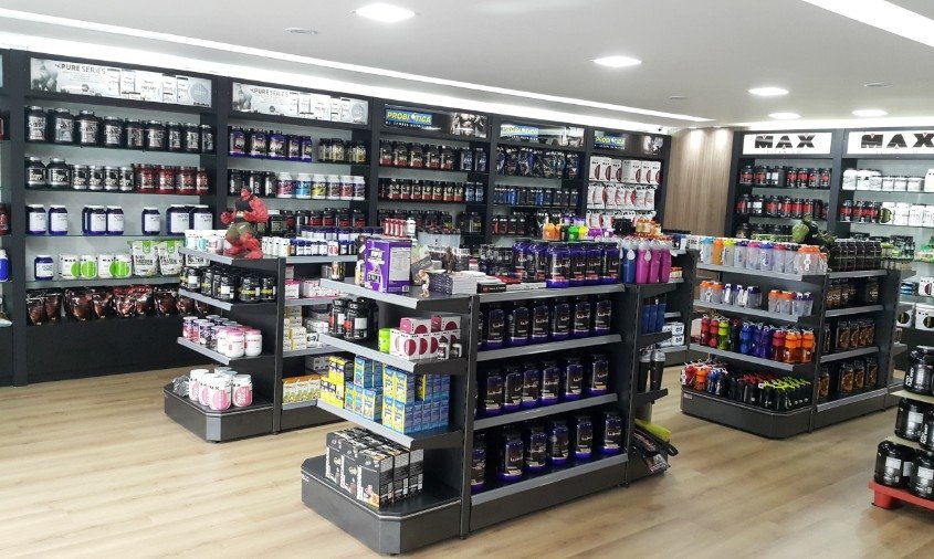 Gôndolas de Centro para Lojas de Suplementos